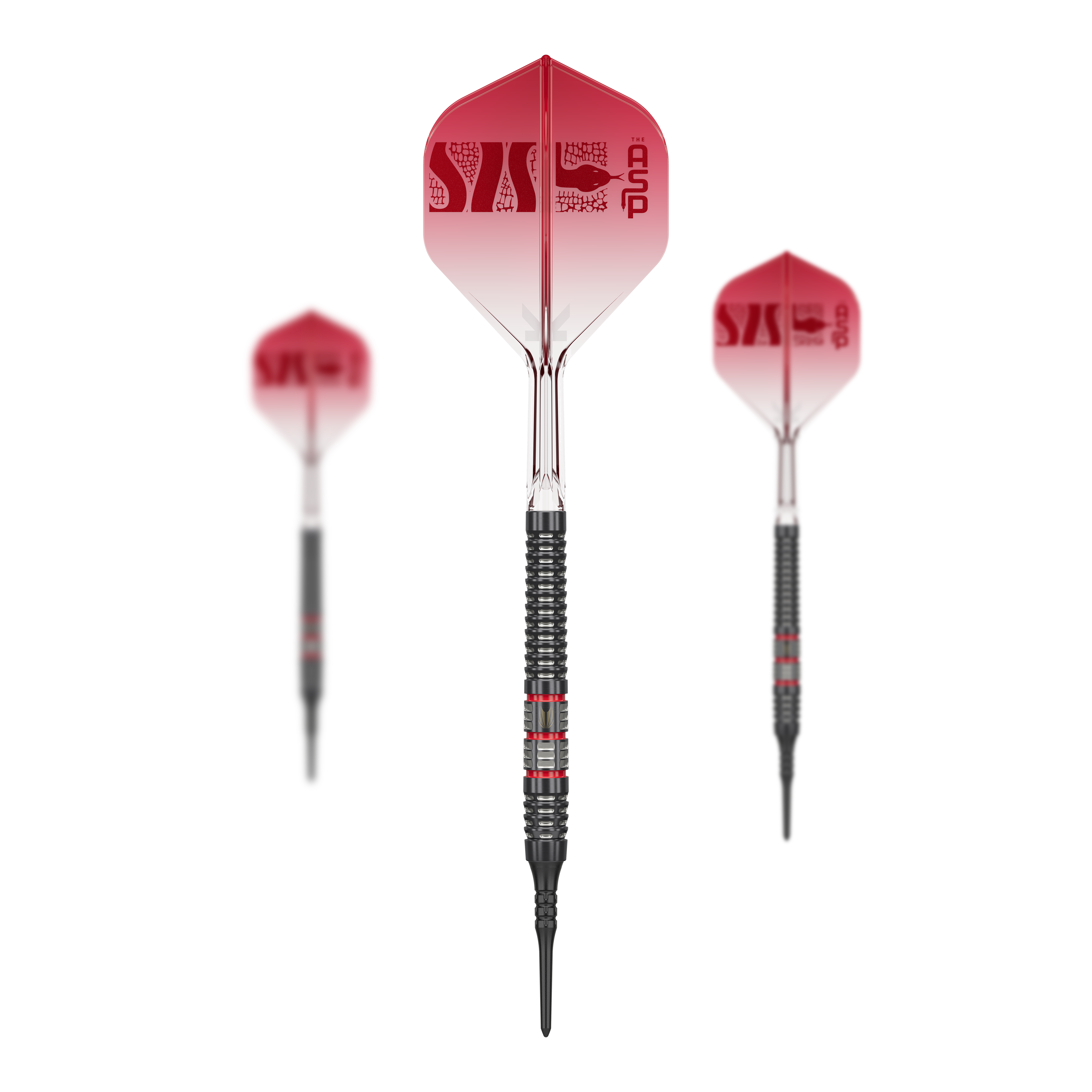 Abgebildet ist das Set der Target Nathan Aspinall 95K Softdarts mit 18g. Dieses Produkt ist für Dartspieler gedacht, die hochwertige Softdarts bevorzugen.